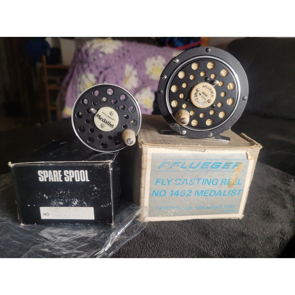 Pflueger Medalist 1492 DA Fly Reel 1973 Production New In Box + Spare Spool